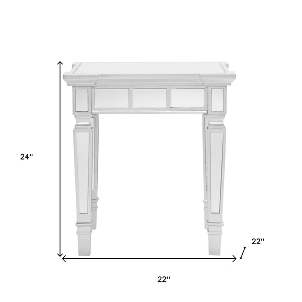 Homeroots 24" Silver Glass Square End Table   402482