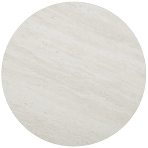 HomeRoots 23" Champagne Round End Table - Chic Art Deco-Inspired Design for Small Spaces & Modern Living 402486