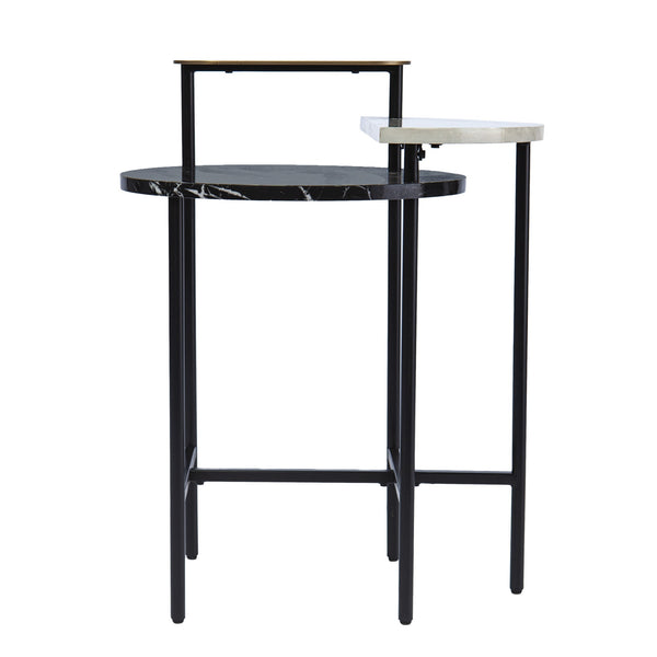 Homeroots 28" Black Manufactured Wood And Iron Free Form End Table With Shelf   402489