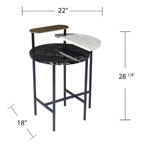 Homeroots 28" Black Manufactured Wood And Iron Free Form End Table With Shelf   402489