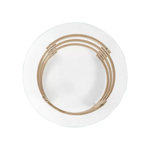 Homeroots 21" Champagne Glass And Iron Round End Table   402494