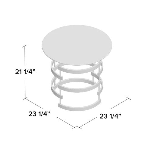 Homeroots 21" Champagne Glass And Iron Round End Table   402494
