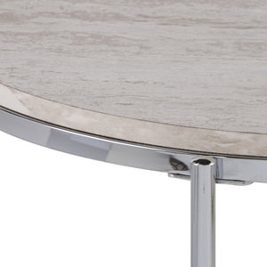 HomeRoots 24" Chrome End Table with Shelf – Modern Manufactured Wood & Iron Design for Living Room or Office 402495