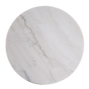 HomeRoots 24" Marble Look End Table with Champagne Iron Base - Elegant, Durable & Perfect for Small Spaces 402506