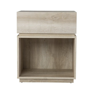HomeRoots 24" Brown End Table with Drawer, USB Charging Station & Open Shelf - Ideal for Small Spaces & Style 402510