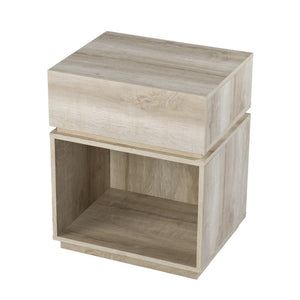 HomeRoots 24" Brown End Table with Drawer, USB Charging Station & Open Shelf - Ideal for Small Spaces & Style 402510