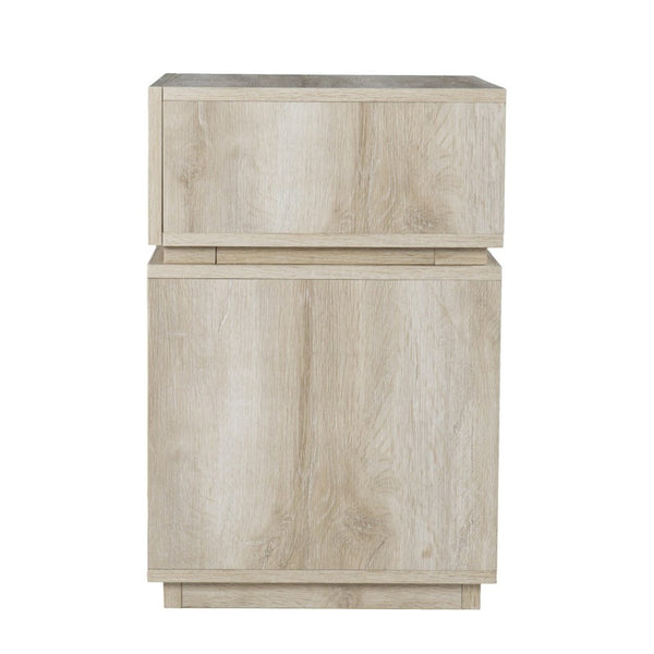 HomeRoots 24" Brown End Table with Drawer, USB Charging Station & Open Shelf - Ideal for Small Spaces & Style 402510