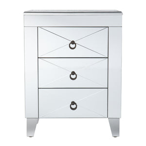 Homeroots 26" Silver End Table With Three Drawers   402511