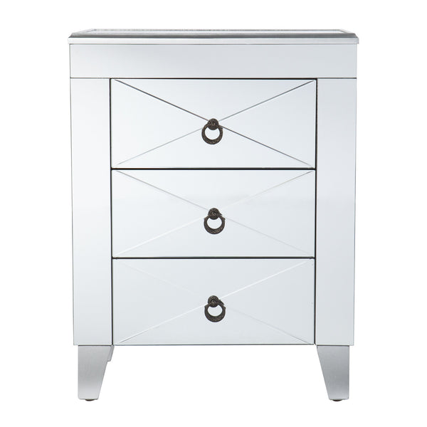 Homeroots 26" Silver End Table With Three Drawers   402511
