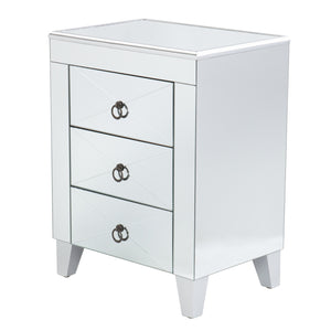 Homeroots 26" Silver End Table With Three Drawers   402511