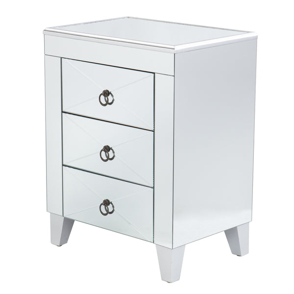 Homeroots 26" Silver End Table With Three Drawers   402511