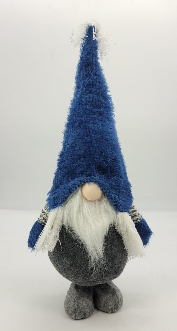 Homeroots Royal Blue Fuzzy Hat Standing Gnome  Fabric 402541