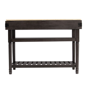 Homeroots Brown And Natural 48" Kitchen Island With Storage  Manufactured Wood 402543