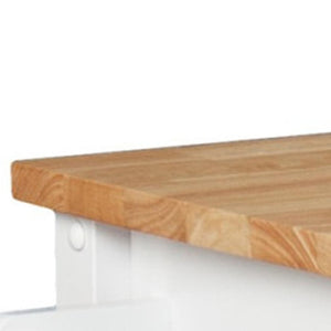 HomeRoots 42" Natural and White Butcher Block Kitchen Cart - Rolling Storage, Stylish Prep Space, and Mobility 402544