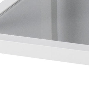 Homeroots Gray And White Metal And Glass Rolling Bar Cart With Wine Storage   402545