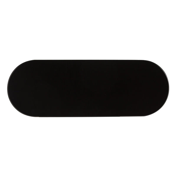 Homeroots Gold Black And White Metal Oval Bar Cart With Wine Storage   402550