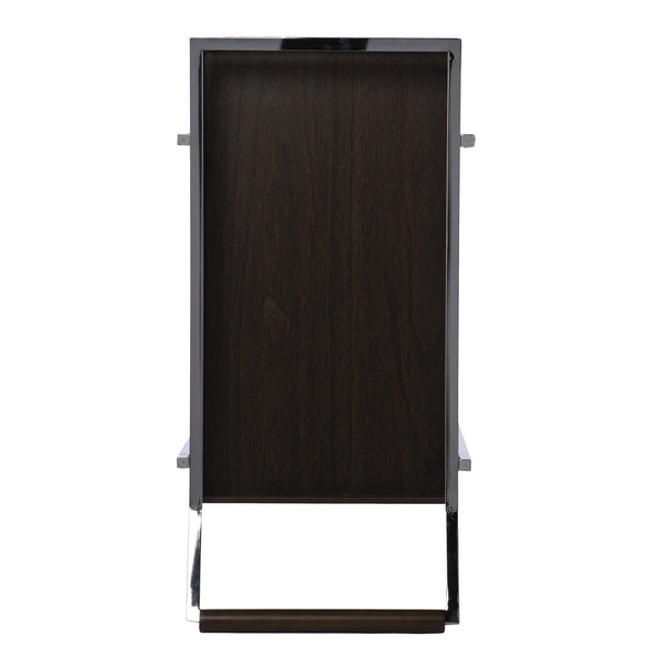 Homeroots Brown And Silver Iron Rolling Bar Cart   402554