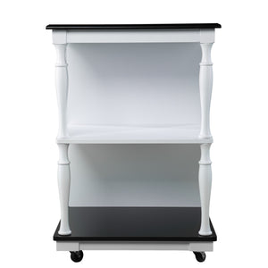 Homeroots Black And White And Black 39" Rolling Kitchen Island With Storage  Manufactured Wood 402558