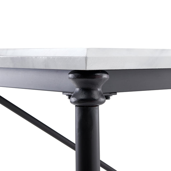 Homeroots Black And White 70" Rolling Kitchen Island  Manufactured Wood 402560