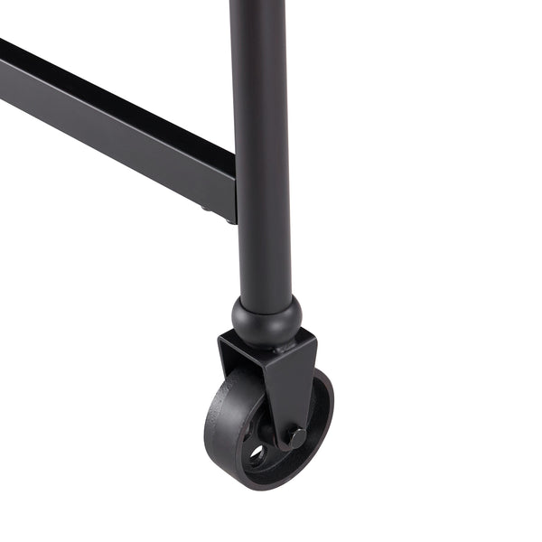 Homeroots Black And White 70" Rolling Kitchen Island  Manufactured Wood 402560