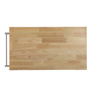 Homeroots Gray And Natural 35" Rolling Kitchen Island With Storage  Manufactured Wood 402561