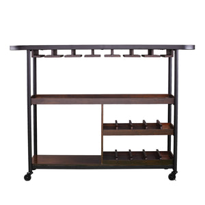 Homeroots Brown Rolling Bar Cart   402562