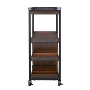Homeroots Brown Rolling Bar Cart   402562