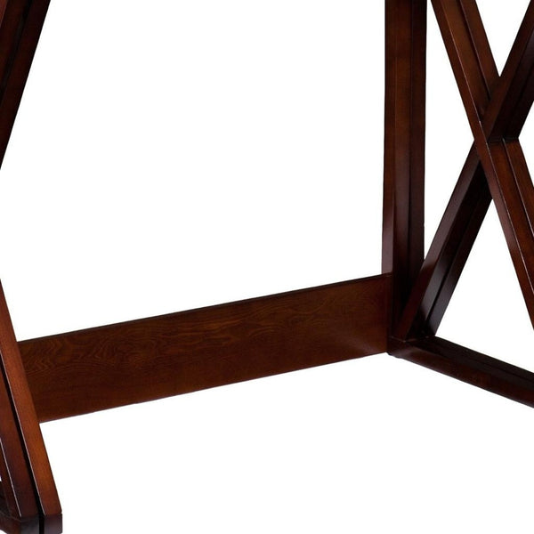 HomeRoots 46" Brown Solid Wood A-Frame Console Table – Elegant Entryway Furniture for Stylish Home Décor 402573