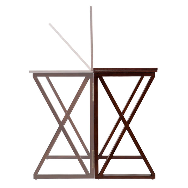 HomeRoots 46" Brown Solid Wood A-Frame Console Table – Elegant Entryway Furniture for Stylish Home Décor 402573