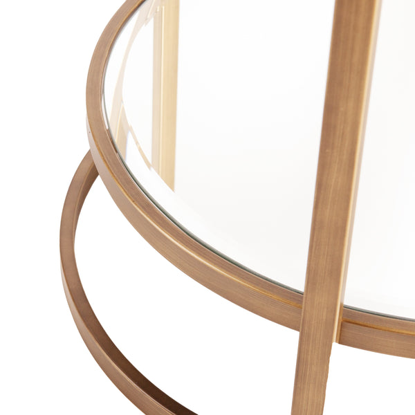 Homeroots Gold And Silver Metal And Mirrored Glass Bar Cart  Mirror 402580