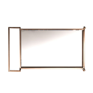 Homeroots Champagne Metal And Mirrored Glass Rolling Bar Cart With Wine Storage   402581