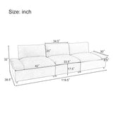 English Elm [ Video Provided] 119.5'' 3 Seater Sofa With 2 Storage Units , For Living Room, Office, Apartment