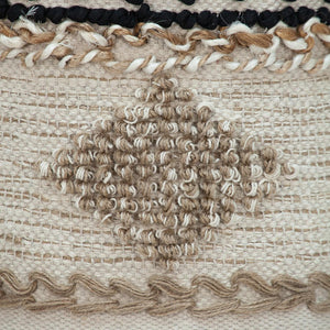 Homeroots 16" Beige Jute And Brown Round Abstract Ottoman   402695