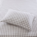 True North by Sleep Philosophy Cozy Cotton Flannel Casual Printed Sheet Set TN20-0569 Gray Herringbone Check