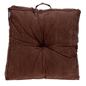 Homeroots Corduroy Styled Dark Brown Tufted Floor Pillow   402732