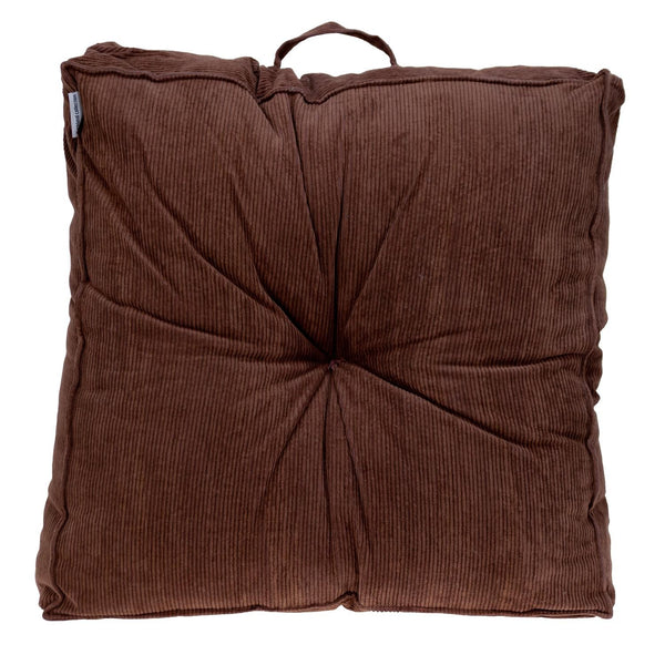 Homeroots Corduroy Styled Dark Brown Tufted Floor Pillow   402732