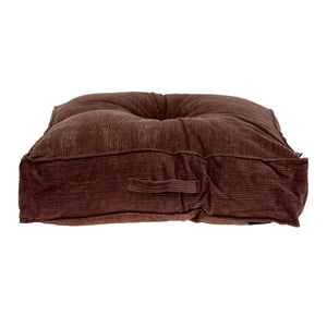 Homeroots Corduroy Styled Dark Brown Tufted Floor Pillow   402732