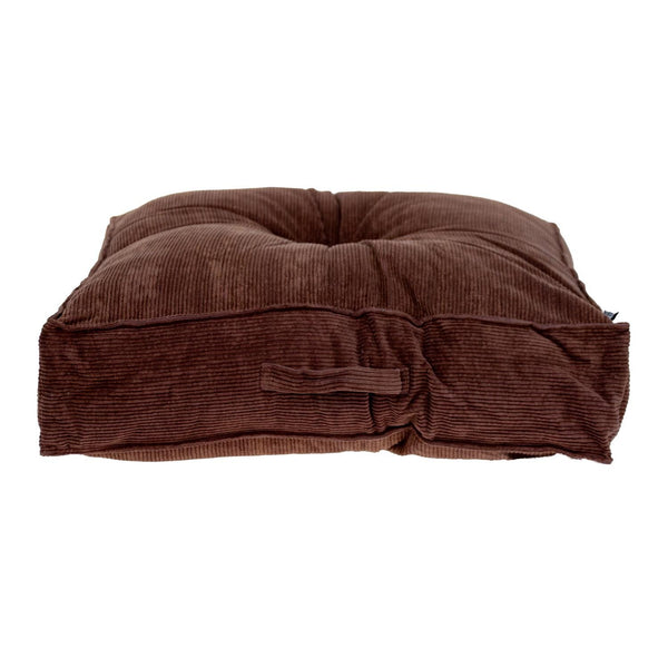 Homeroots Corduroy Styled Dark Brown Tufted Floor Pillow   402732