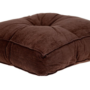 Homeroots Corduroy Styled Dark Brown Tufted Floor Pillow   402732