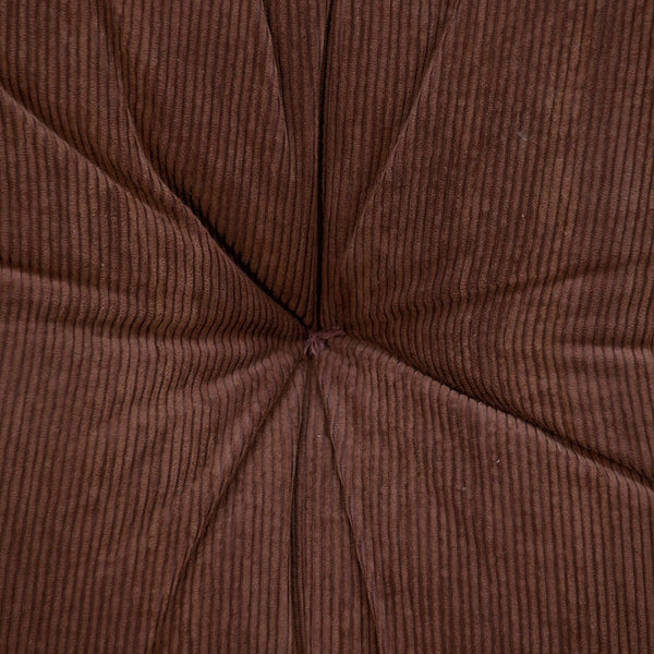 Homeroots Corduroy Styled Dark Brown Tufted Floor Pillow   402732