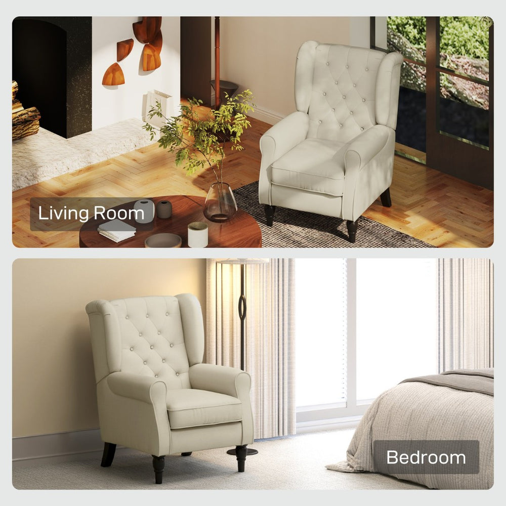 English Elm Modern Diamond-tufted Accent Chair Eucalyptus Frame Rounded Arms Living Room Seat T3971P405935
