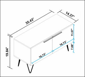 Manhattan Comfort Beekman Mid-Century Modern Accent Cabinet Brown 402AMC180