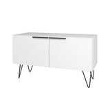 Manhattan Comfort Beekman Mid-Century Modern Accent Cabinet White 402AMC198