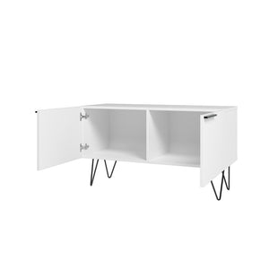 Manhattan Comfort Beekman Mid-Century Modern Accent Cabinet White 402AMC198