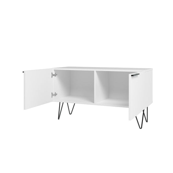 Manhattan Comfort Beekman Mid-Century Modern Accent Cabinet White 402AMC198