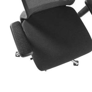 Oroblanco Ergonomic High Back Office Chair - Sleek Black Mesh & Fabric with Polished Aluminum Base