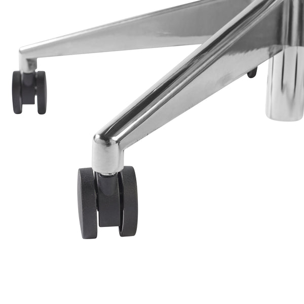 Oroblanco Ergonomic High Back Office Chair - Sleek Black Mesh & Fabric with Polished Aluminum Base