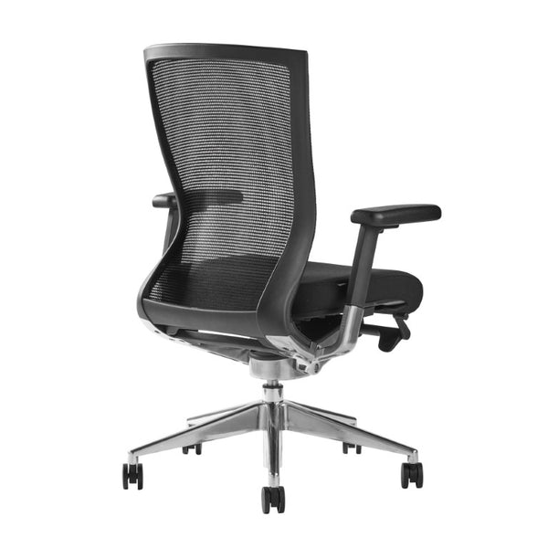 EuroStyle Oroblanco Ergonomic Mesh Task Chair with Synchro Tilt and Polished Aluminum Base Black/Polished Aluminum 402B