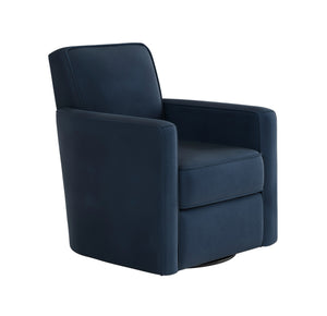 Fusion Bella Midnight Swivel Glider Chair - Stylish Blue Accent With 360° Motion & Reversible Cushion Comfort Blue W ,100% Polyester 402g-c Bella Midnight Swivel Glider