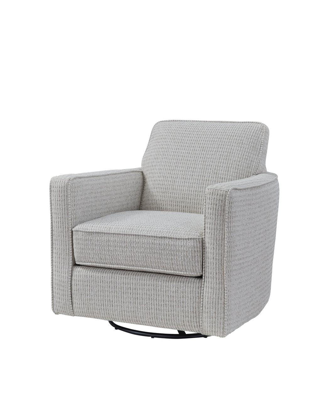 Fusion Hobnob Stitches Cotton Swivel Glider Chair In Stylish Grey And White - Comfortable & Durable Design Grey And White Ws ,100% Polypropylene 402g Stitches Cotton Swivel Glider